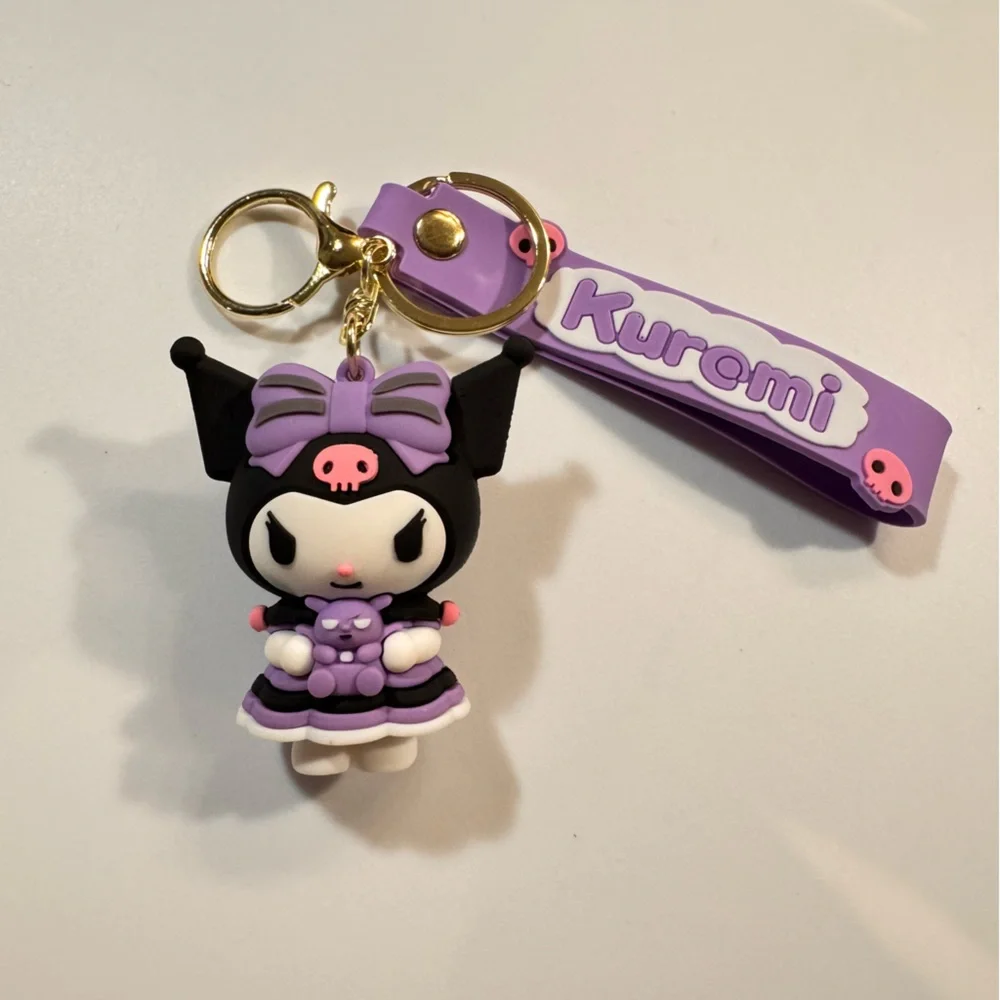 Kuromi Clip Keychain Black / White / Pink / Purple